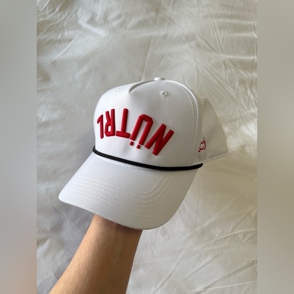 Code Word | Upside Down Rope Hat | White Strap Back Adjustable Cap | NÜTRL - Picture 2 of 7